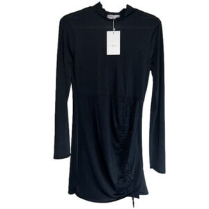 Femme Luxe black long sleeve Bodycon Adjustable Mini Dress, Women’s Size 6